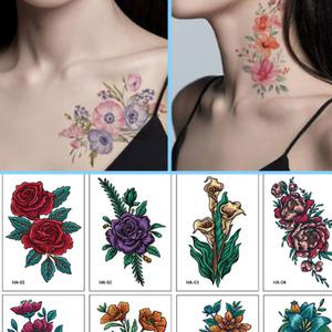 지워지는 타투 스티커 워터밤 문신 방수되는 꽃무늬디자인 진짜같은예쁜 물놀이여름 컬러흑백 티안나 여자