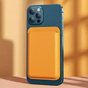 흡착 휴대 스마트폰 마그네틱 천연가죽 수납 지갑 카드 홀더 자석 부착식 교통카드 카드 신분 출입 증 포켓