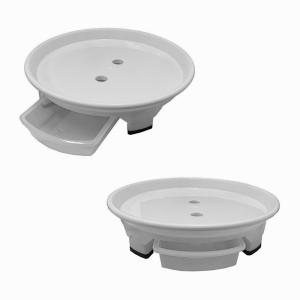 화분 받침대 물받이 분리 고정식 정리대 흰색 원형2호