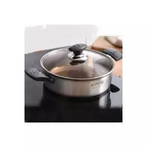 아인스 인덕션 가스렌지 겸용 가벼운 3중바닥 스텐 26cm 전골냄비 유리뚜껑 낮은냄비 넓은냄비