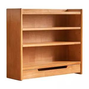 주방 수납장 선반 홈카페 찬장 나무 진열장 컵 홀더 수납장 - 체리색(3단)