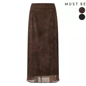 [S-L]여성 시스루 레이어드 트임 스커트