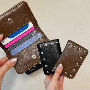 스터드카드지갑 미니 교통카드 명합수납 레더 가죽