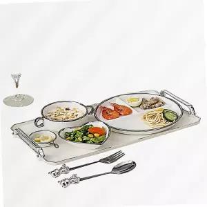 1인 식기 세트 칸막이 세라믹 북유럽 식판 트레이