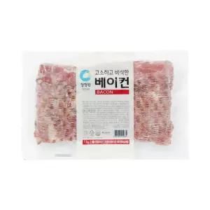 1KG 청정원 고소하고 바삭한 베이컨 냉동 돼지 앞다리살-베이컨.앞다리살