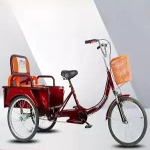 성인 세발 자전거 안전 어르신 삼륜 짐칸 장보기 바구니