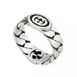 [구찌](백화점AS가능)(케이스+쇼핑백포함)선물포장 구찌 와이드 인터로킹 G 링 실버 반지 678656 8191