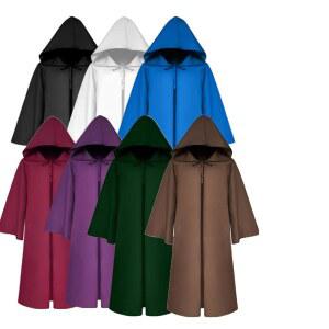 크로스 목걸이가 달린 ZPEGeigy 후드 망토 남성용 할로윈 코스프레 의상 스파이더 스티커 여성 중세 르네상스 로브