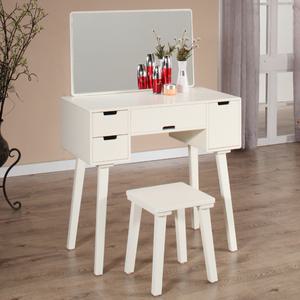 헤라 화이트 원목도장 4도어 화장대