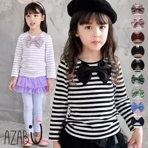 [보리보리/아자브키즈]단가라리본티 여아티셔츠 여아상의
