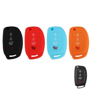 현대 4버튼 실리콘 폴딩 차키 케이스 + 키홀더 VA-S10 YF쏘나타 싼타페DM 올뉴투싼ix 그랜져HG 아반떼AD MD