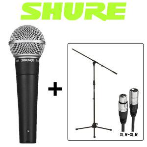 SHURE 슈어 SM58 다이나믹 유선 마이크 스위치없음 + 케이블5M(XLR-XLR) + 스탠드