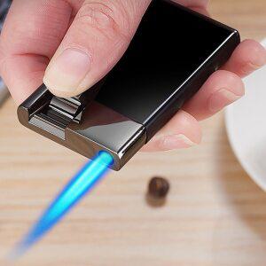 특이한 슬림 모던 고급진 방풍 금속 가스 토치라이터 제트화력 부탄 가스 충전 남성용 선물