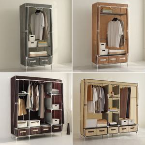 간이 조립식 수납형 비키니옷장 커버 부직포 철제 행거 헹거 드레스룸