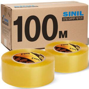 [신일] 박스테이프 opp 택배 포장 100M 대용량 한박스 투명/황색
