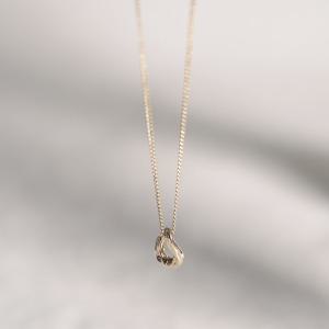 노블링 오벌 꼬냑다이아 심플목걸이