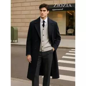 [지오지아] 솔리드 더블 롱코트 (AEB4CB1103)