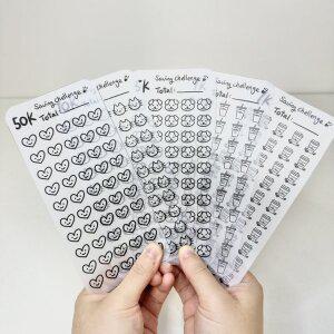 [요상한마트]A6 현금 저축 챌린지 바인더 다이어리 보드판 속지 세이빙보드