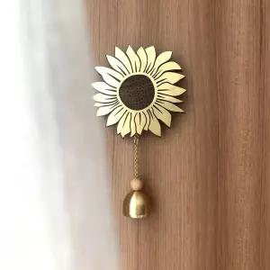 슬로우리스트 골드 해바라기 도어벨 현관종 문종 풍경 원목 행운소품 개업식 선물