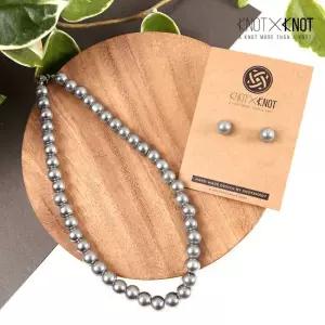 [KNOTXKNOT] 유니크 코디템 10mm 매혹적인 흑진주 귀걸이 목걸이