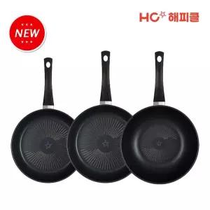 [해피콜]HC해피콜 NEW 컴포트 다이아몬드 후라이팬 3종세트(24팬+28팬+28웍)