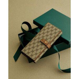 [NS홈쇼핑][헤지스ACC] HIWA4E883 브라운 시그니처 패턴 가죽 장지갑[34371499]