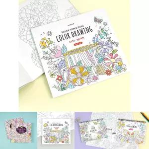 핑크풋 컬러 드로잉 (쉬운 버전)/컬러링북/색칠/공부/칠하기/드로잉/그림/놀이/컬러링/취미/미술/선물