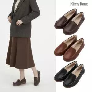 [레미록스] 여성 소가죽 퍼로퍼 3cm 보아털 안감 논슬립 3color (빠른배송)