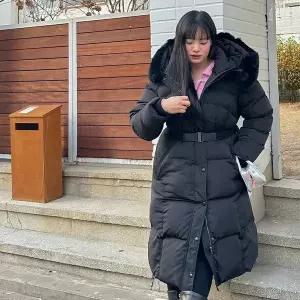 [제작/빅사이즈]이블렛 퓨리마 폭스퍼 웰론 벨트SET 롱패딩 제이스타일