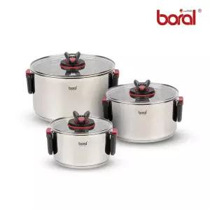 리퍼상품 보랄 접이식 스텐 냄비세트 3종 6P BR-FH06P