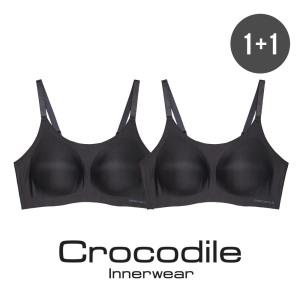 [크로커다일] 감탄브라 라이크라쉘론 스트랩 패드일체형 브라 2종 블랙 CDWBR4M22_2