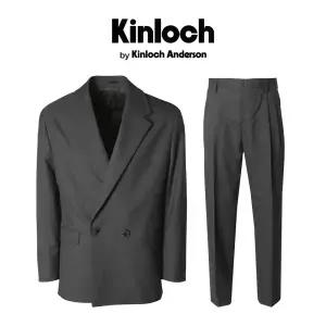 [롯데백화점]킨록 24 FW 남자춘추셋업 그레이 오버핏 더블 투턱 셋업 정장 IIB05 DK4465