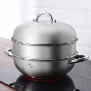 바겐슈타이거 인덕션 2단 찜기 찜냄비 스티머 전골냄비 28cm