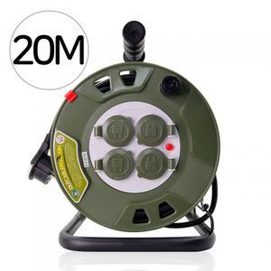 코드릴선 러그박스 20M 3구 USB형 LUG-33BUP-A 노출캡형 카키 USB포트 캠핑 휴대용 연장선 리드선 전기선