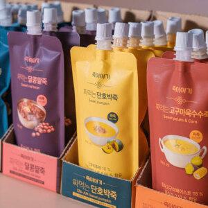 식사대용 파우치형 짜먹는죽 1box/호박죽 팥죽 고구마죽 옥수수죽/캠핑 운동전후 즉석죽 등산 비상식량