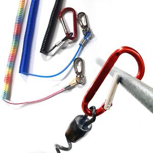 낚시 스프링줄 1m 3m 분실방지 카라비너 안전고리 낚시대 밑밥 주걱 걸이 주걱줄
