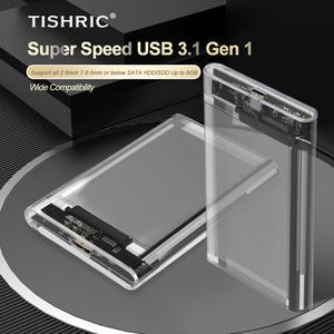 TISHRIC 외장형 하드 드라이브 인클로저 하드디스크용 HDD 케이스 2.5인치 SATA to USB C for Gaming PC 노
