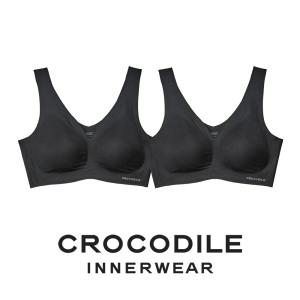 [크로커다일] 감탄브라 소프트핏 쉘론 V넥 패드일체형 브라2종 블랙 CDWBR5M08_2