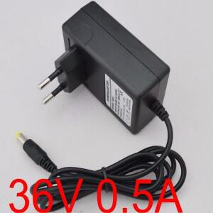 AC 100V-240V 컨버터 어댑터, DC 36V 0.5A 500mA 전원 공급 장치, EU 플러그, 5.5mm x 2.1-2.5mm, 1 개