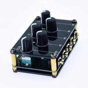 믹스 4 웨이 패시브 스테레오 믹서 헤드폰 사운드 오디오 스피커 스플리터 선택기 스위처 3.5mm 스위치 박