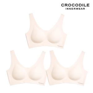 [크로커다일] 감탄브라 소프트 쿨인견 쉘론 패드일체형 V넥 브라3종 베이지 CDWBR5N10_3