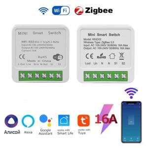 투야 스마트봇Tuya ZigBee 차단기 WiFi 스마트 스위치 2Way 릴레이 모듈 Alexa Google 홈용 220V 110V 16A