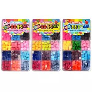 (6개 세트) 미니 폼폼 블럭 세트/꼬마/블록/DIY/장난감/만들기/놀이/유아/어린이/용/가정/유치원/어린이집