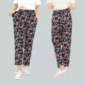 여름 여성 여자 쿨 바지 꽃무늬 시골 꽃주름 몸빼 할머니 일바 팬츠 고무줄 시원한 편한 고쟁이