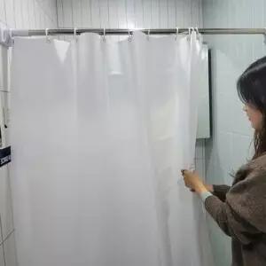 커튼링 무지 방수 비닐 샤워커튼 80/욕조 화장실 욕실커튼 물튀김방지 가림막 공간구분 가리개 커튼 샤워