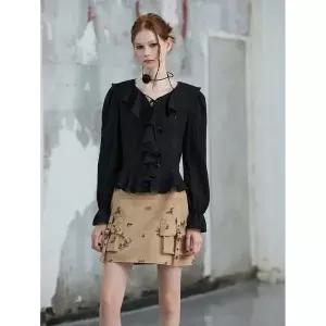 [에고이스트](대전신세계)[BLUE LABEL] 페미닌 러플 블라우스 (ER3OBL02)