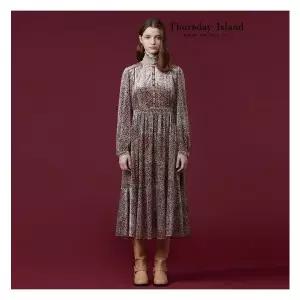 [써스데이아일랜드][Thursday Island] 패턴 벨벳 원피스(T238MOP239W)