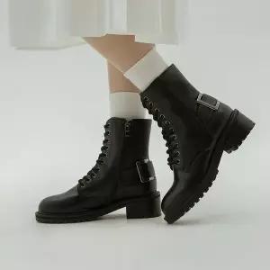 [소보제화]로이즈 레이스업 미들힐 워커 4cm