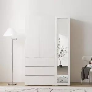 보루네오 마르체 모엔 1200 서랍 시스템 거울 옷장 세트 BKC820C (착불)