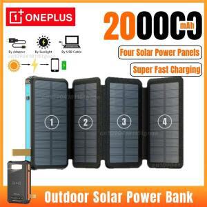 Oneplus 태양 광 보조베터리 200000mAh 4Solar 패널이있는 고속 태양 광 충전 Iphone Xiaomi 용 외부 배터